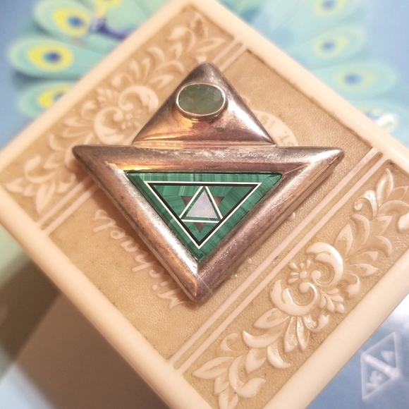 CHARLENE YAZZIE NAVAJO Multi Gem Pendant Vintage - Picture 4 of 6